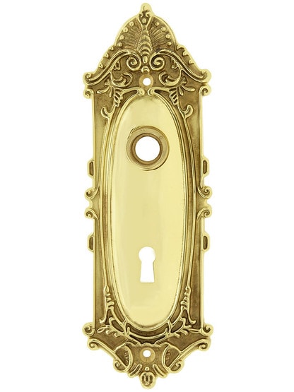 Largo Pattern Forged Brass Back Plate With Keyhole